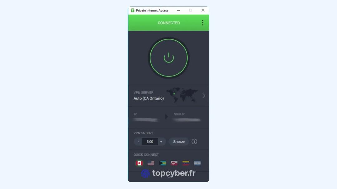 Application de Private Internet Access VPN