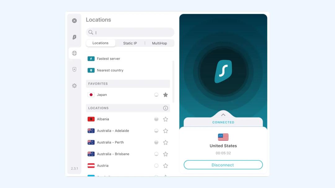 Application de Surfshark VPN